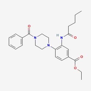 molecular formula C25H31N3O4 B12487457 Ethyl 3-(pentanoylamino)-4-[4-(phenylcarbonyl)piperazin-1-yl]benzoate 