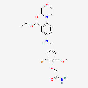 molecular formula C23H28BrN3O6 B12487468 Ethyl 5-{[4-(2-amino-2-oxoethoxy)-3-bromo-5-methoxybenzyl]amino}-2-(morpholin-4-yl)benzoate 