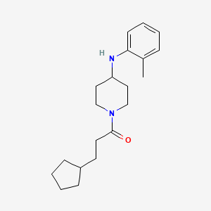 molecular formula C20H30N2O B12487482 3-Cyclopentyl-1-{4-[(2-methylphenyl)amino]piperidin-1-yl}propan-1-one 