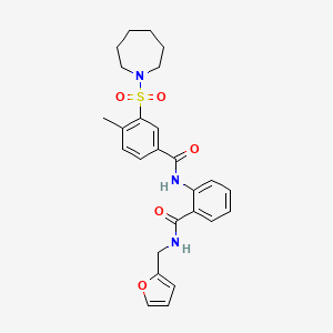 3-(azepan-1-ylsulfonyl)-N-{2-[(furan-2-ylmethyl)carbamoyl]phenyl}-4-methylbenzamide