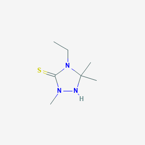 molecular formula C7H15N3S B12487498 4-Ethyl-2,5,5-trimethyl-1,2,4-triazolidine-3-thione 