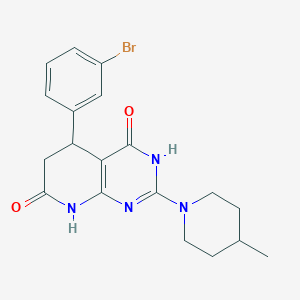 molecular formula C19H21BrN4O2 B12487514 5-(3-bromophenyl)-4-hydroxy-2-(4-methylpiperidin-1-yl)-5,8-dihydropyrido[2,3-d]pyrimidin-7(6H)-one 