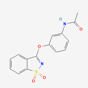 N-{3-[(1,1-dioxido-1,2-benzothiazol-3-yl)oxy]phenyl}acetamide