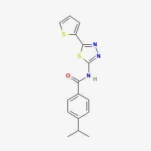 4-(propan-2-yl)-N-[5-(thiophen-2-yl)-1,3,4-thiadiazol-2-yl]benzamide