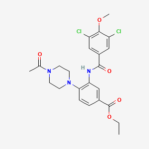 molecular formula C23H25Cl2N3O5 B12487594 Ethyl 4-(4-acetylpiperazin-1-yl)-3-{[(3,5-dichloro-4-methoxyphenyl)carbonyl]amino}benzoate 