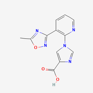 1-[3-(5-methyl-1,2,4-oxadiazol-3-yl)pyridin-2-yl]-1H-imidazole-4-carboxylic acid