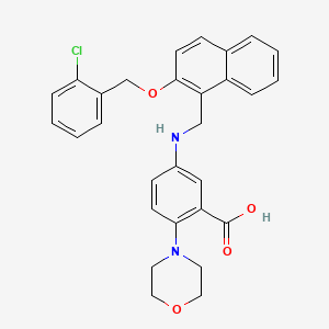 5-[({2-[(2-Chlorobenzyl)oxy]naphthalen-1-yl}methyl)amino]-2-(morpholin-4-yl)benzoic acid