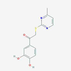 molecular formula C13H12N2O3S B12487682 1-(3,4-Dihydroxyphenyl)-2-[(4-methylpyrimidin-2-yl)sulfanyl]ethanone 