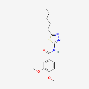 molecular formula C16H21N3O3S B12487689 3,4-dimethoxy-N-(5-pentyl-1,3,4-thiadiazol-2-yl)benzamide 