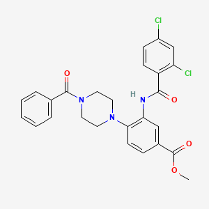 Methyl 3-{[(2,4-dichlorophenyl)carbonyl]amino}-4-[4-(phenylcarbonyl)piperazin-1-yl]benzoate