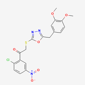 1-(2-Chloro-5-nitrophenyl)-2-{[5-(3,4-dimethoxybenzyl)-1,3,4-oxadiazol-2-yl]sulfanyl}ethanone