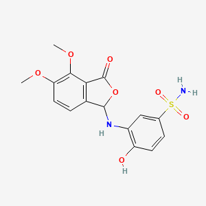 3-[(4,5-dimethoxy-3-oxo-1H-2-benzofuran-1-yl)amino]-4-hydroxybenzenesulfonamide