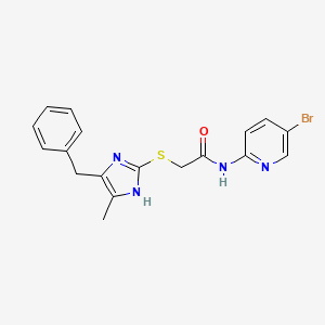 molecular formula C18H17BrN4OS B12487713 2-[(5-benzyl-4-methyl-1H-imidazol-2-yl)sulfanyl]-N-(5-bromopyridin-2-yl)acetamide 