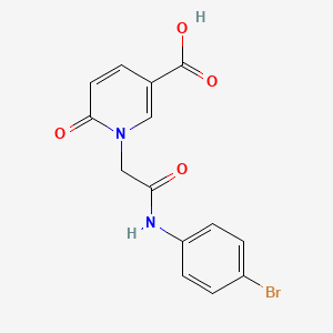 molecular formula C14H11BrN2O4 B12487746 1-{2-[(4-Bromophenyl)amino]-2-oxoethyl}-6-oxo-1,6-dihydropyridine-3-carboxylic acid 