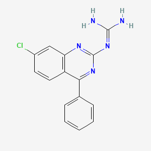 molecular formula C15H12ClN5 B12487780 1-(7-Chloro-4-phenylquinazolin-2-yl)guanidine 