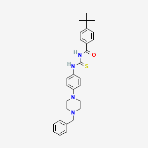 molecular formula C29H34N4OS B12487793 N-{[4-(4-benzylpiperazin-1-yl)phenyl]carbamothioyl}-4-tert-butylbenzamide 