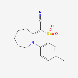 molecular formula C15H16N2O2S B12487801 3-methyl-8,9,10,11-tetrahydro-7H-azepino[2,1-c][1,4]benzothiazine-6-carbonitrile 5,5-dioxide 