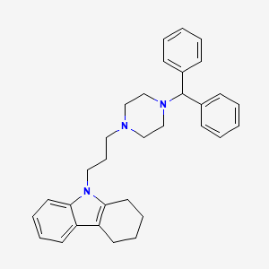 molecular formula C32H37N3 B12487802 9-{3-[4-(diphenylmethyl)piperazin-1-yl]propyl}-2,3,4,9-tetrahydro-1H-carbazole 