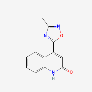 molecular formula C12H9N3O2 B12487826 4-(3-methyl-1,2,4-oxadiazol-5-yl)quinolin-2(1H)-one 