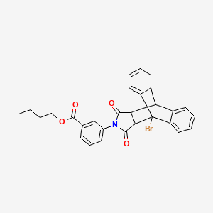 Butyl 3-(1-bromo-16,18-dioxo-17-azapentacyclo[6.6.5.0~2,7~.0~9,14~.0~15,19~]nonadeca-2,4,6,9,11,13-hexaen-17-yl)benzoate (non-preferred name)