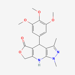 1,3-dimethyl-4-(3,4,5-trimethoxyphenyl)-1,4,7,8-tetrahydro-5H-furo[3,4-b]pyrazolo[4,3-e]pyridin-5-one