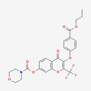 4-Oxo-3-[4-(propoxycarbonyl)phenoxy]-2-(trifluoromethyl)chromen-7-YL morpholine-4-carboxylate