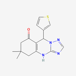 6,6-dimethyl-9-(thiophen-3-yl)-5,6,7,9-tetrahydro[1,2,4]triazolo[5,1-b]quinazolin-8(4H)-one