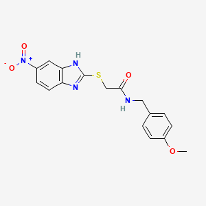 N-(4-methoxybenzyl)-2-[(5-nitro-1H-benzimidazol-2-yl)sulfanyl]acetamide