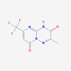 molecular formula C8H5F3N4O2 B12487937 2-methyl-6-(trifluoromethyl)-5H-pyrimido[1,2-b][1,2,4]triazine-3,8-dione 