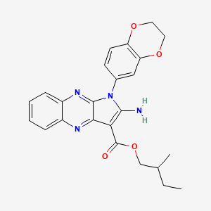 2-methylbutyl 2-amino-1-(2,3-dihydro-1,4-benzodioxin-6-yl)-1H-pyrrolo[2,3-b]quinoxaline-3-carboxylate