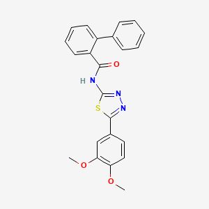 N-[5-(3,4-dimethoxyphenyl)-1,3,4-thiadiazol-2-yl]biphenyl-2-carboxamide