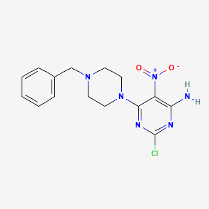 molecular formula C15H17ClN6O2 B12487948 6-(4-Benzylpiperazin-1-yl)-2-chloro-5-nitropyrimidin-4-amine 