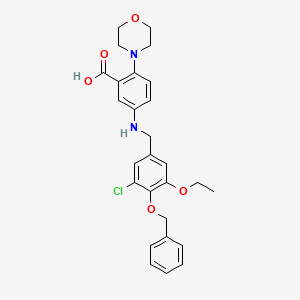 molecular formula C27H29ClN2O5 B12487967 5-{[4-(Benzyloxy)-3-chloro-5-ethoxybenzyl]amino}-2-(morpholin-4-yl)benzoic acid 