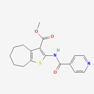 molecular formula C17H18N2O3S B12487978 methyl 2-[(pyridin-4-ylcarbonyl)amino]-5,6,7,8-tetrahydro-4H-cyclohepta[b]thiophene-3-carboxylate 