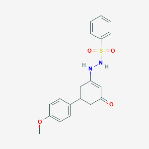 molecular formula C19H20N2O4S B12487987 N'-[5-(4-methoxyphenyl)-3-oxocyclohex-1-en-1-yl]benzenesulfonohydrazide 