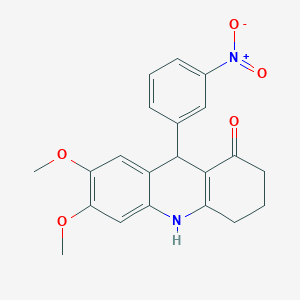 6,7-dimethoxy-9-(3-nitrophenyl)-3,4,9,10-tetrahydroacridin-1(2H)-one