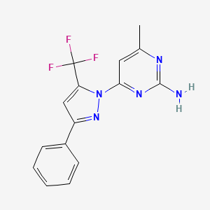 4-Methyl-6-[3-phenyl-5-(trifluoromethyl)pyrazol-1-yl]pyrimidin-2-amine