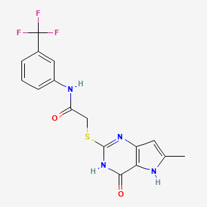 2-[(6-methyl-4-oxo-4,5-dihydro-3H-pyrrolo[3,2-d]pyrimidin-2-yl)sulfanyl]-N-[3-(trifluoromethyl)phenyl]acetamide