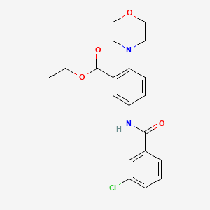 molecular formula C20H21ClN2O4 B12488056 Ethyl 5-{[(3-chlorophenyl)carbonyl]amino}-2-(morpholin-4-yl)benzoate 