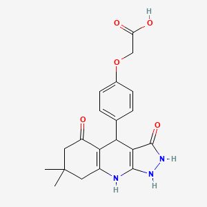 [4-(3-hydroxy-7,7-dimethyl-5-oxo-4,5,6,7,8,9-hexahydro-1H-pyrazolo[3,4-b]quinolin-4-yl)phenoxy]acetic acid