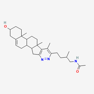 molecular formula C29H43N3O2 B12488114 N-[4-(17-hydroxy-8,10,14-trimethyl-5,6-diazapentacyclo[11.8.0.02,10.04,9.014,19]henicosa-4(9),5,7,19-tetraen-7-yl)-2-methylbutyl]acetamide 