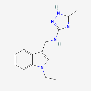 molecular formula C14H17N5 B12488122 N-[(1-ethyl-1H-indol-3-yl)methyl]-3-methyl-1H-1,2,4-triazol-5-amine 