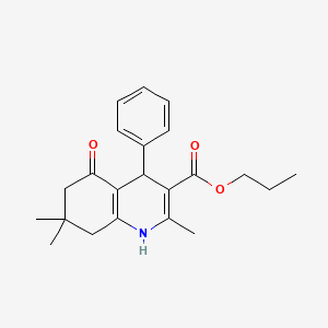 Propyl 2,7,7-trimethyl-5-oxo-4-phenyl-1,4,6,8-tetrahydroquinoline-3-carboxylate