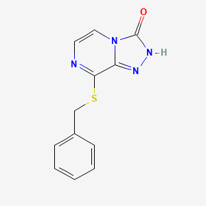 molecular formula C12H10N4OS B12488151 8-(benzylsulfanyl)[1,2,4]triazolo[4,3-a]pyrazin-3(2H)-one 