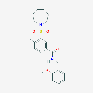 3-(azepan-1-ylsulfonyl)-N-(2-methoxybenzyl)-4-methylbenzamide