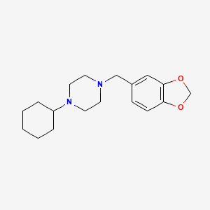 molecular formula C18H26N2O2 B12488166 1-(1,3-Benzodioxol-5-ylmethyl)-4-cyclohexylpiperazine 