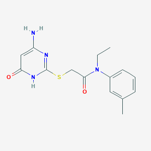 2-[(4-amino-6-oxo-1,6-dihydropyrimidin-2-yl)sulfanyl]-N-ethyl-N-(3-methylphenyl)acetamide