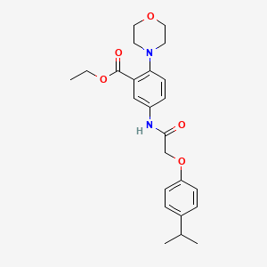 Ethyl 2-(morpholin-4-yl)-5-({[4-(propan-2-yl)phenoxy]acetyl}amino)benzoate