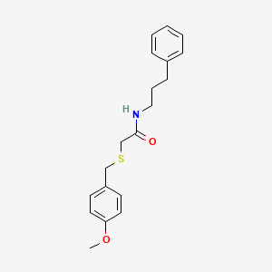 molecular formula C19H23NO2S B12488212 2-[(4-methoxybenzyl)sulfanyl]-N-(3-phenylpropyl)acetamide 