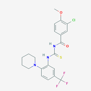 3-chloro-4-methoxy-N-{[2-(piperidin-1-yl)-5-(trifluoromethyl)phenyl]carbamothioyl}benzamide